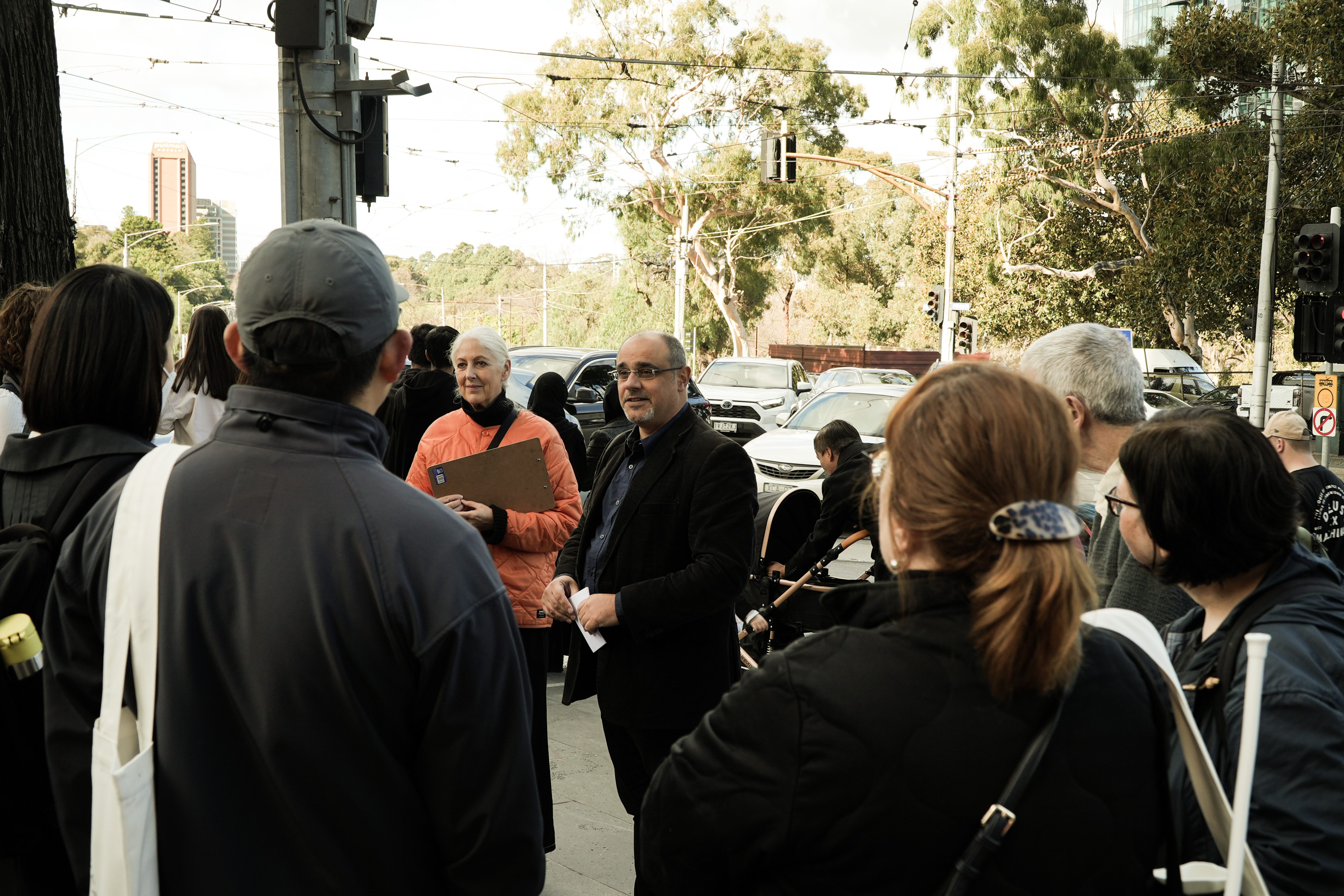 Walking tour group at 1 Spring Street